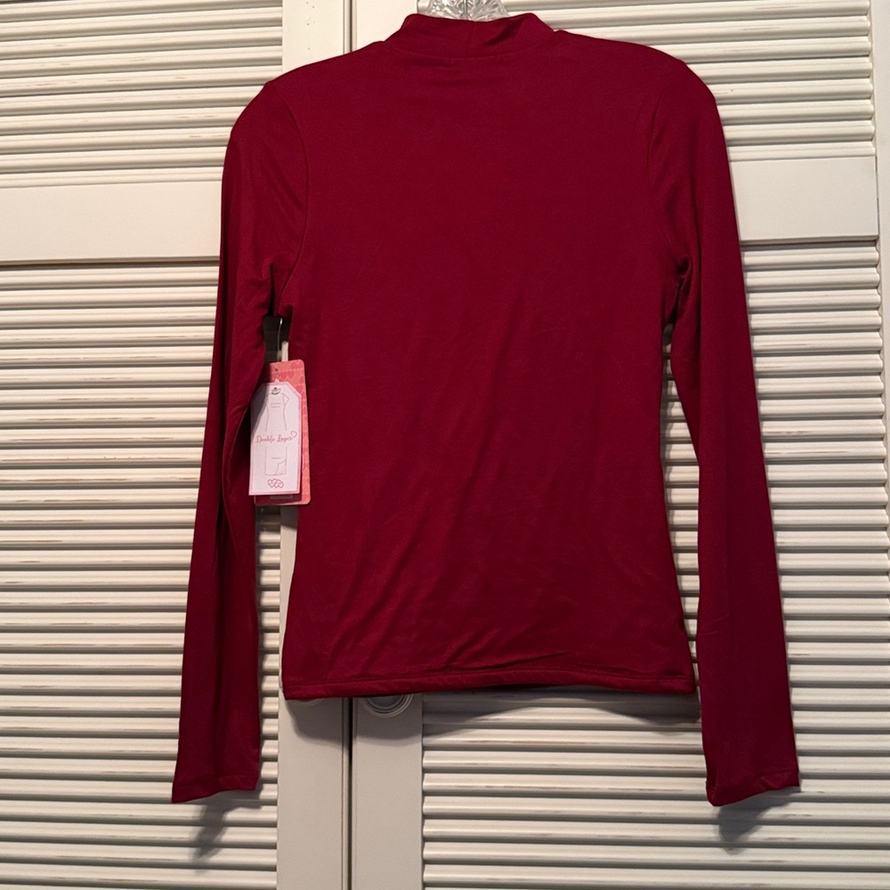 ShopEvelynne Burgundy Long Sleeve Tee Top - Picture 5 of 8